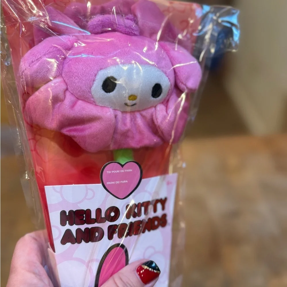 Hello Kitty and Friends Sanrio My Melody Pink Plush Flower Valentine’s Day New